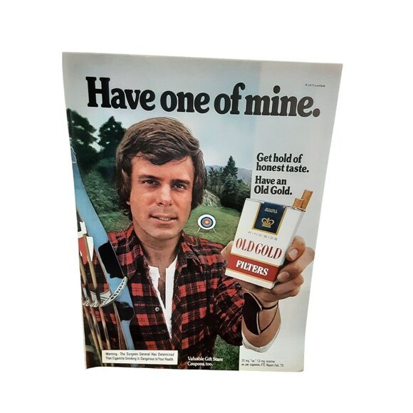 1973 Old Gold Cigarettes Vintage Print Ad –Have One of Mine Archery Outdoors - Picture 1 of 1